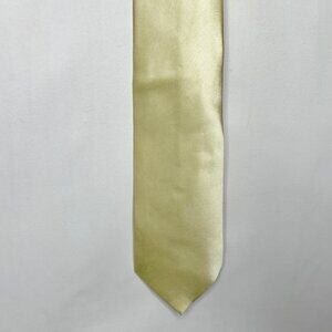 Pierre Cardin Men’s Neck Tie 4” Solid Yellow Silk Hand Made Necktie
